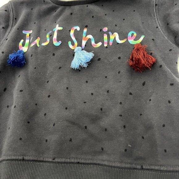 Zara Baby 18-24M Just Shine Gray Polka Dot 3D Tassel Sweatshirt Pullover - Picture 3 of 6